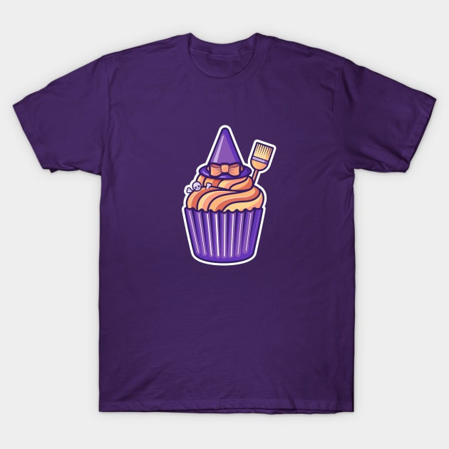 Witchy cupcake on dark bg T-Shirt by Sugar & Bones